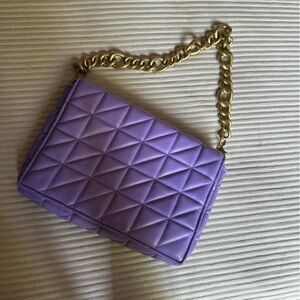 Zara Purple and Gold Quilted Bag